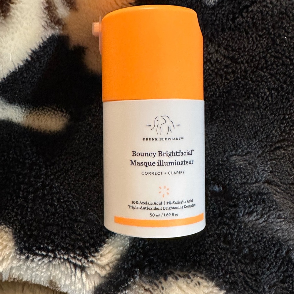 Drunk Elephant Brightening Mask in Orange and White Packaging